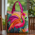 Geantă fluffy - flamingo curcubeu