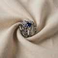 Set eternity de inele cu safir albastru