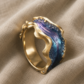 Inel vintage placat cu aur de mare