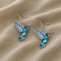 Cercei colibri cu cristale albastre