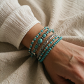 Set colier și brățară boho cu perle turcoaz
