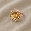Inel Ethereal Amber cu cristal